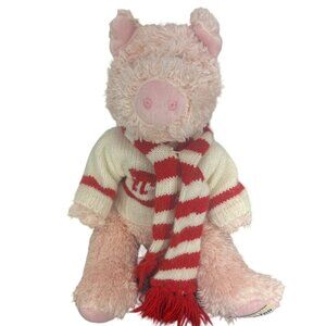 Herrington‎ Teddy Bears Cheesecake Factory Pink Pig Wearing Sweater Scarf